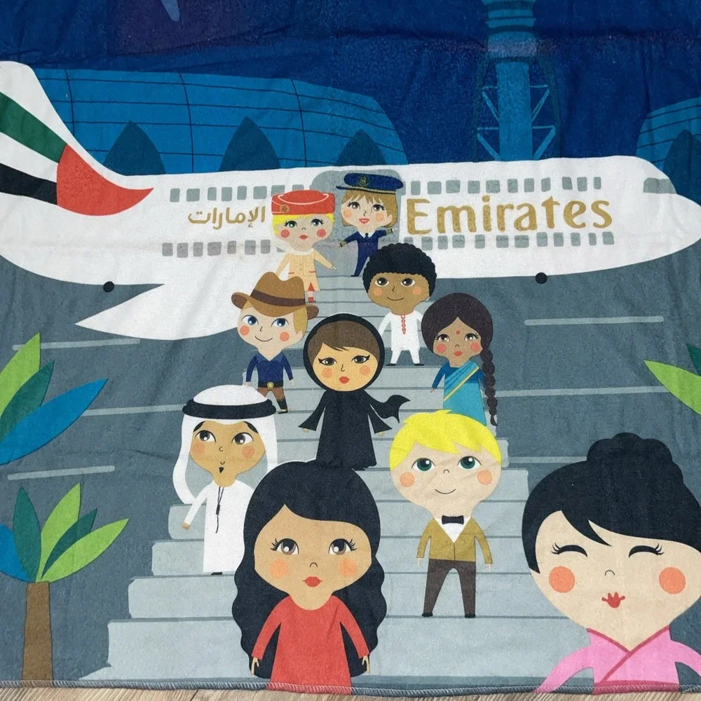 EMIRATES Fly with‎ Me Airplane with people Travel  Blanket 31